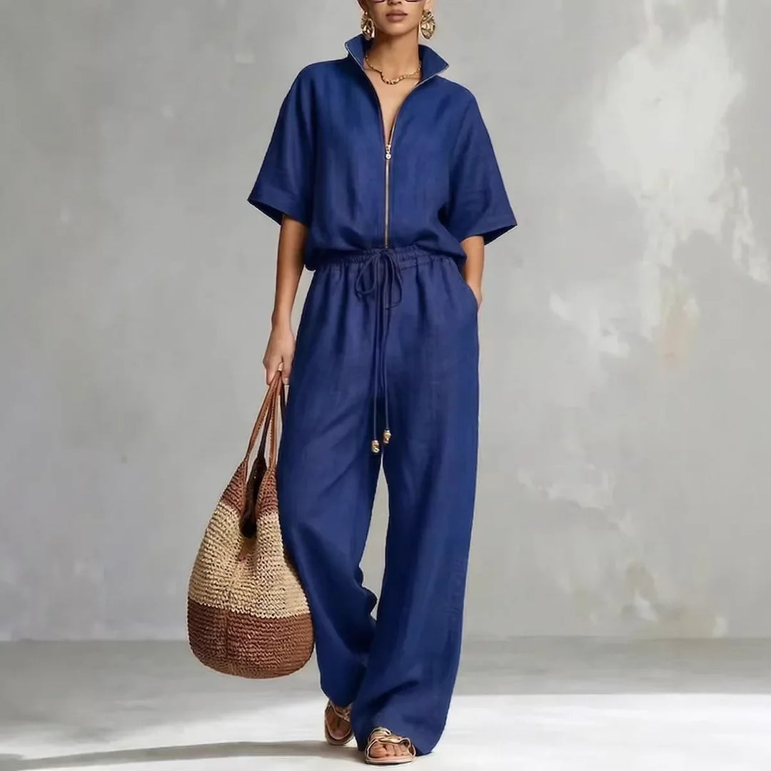 Rosamund Linen Wide Leg Pants Set