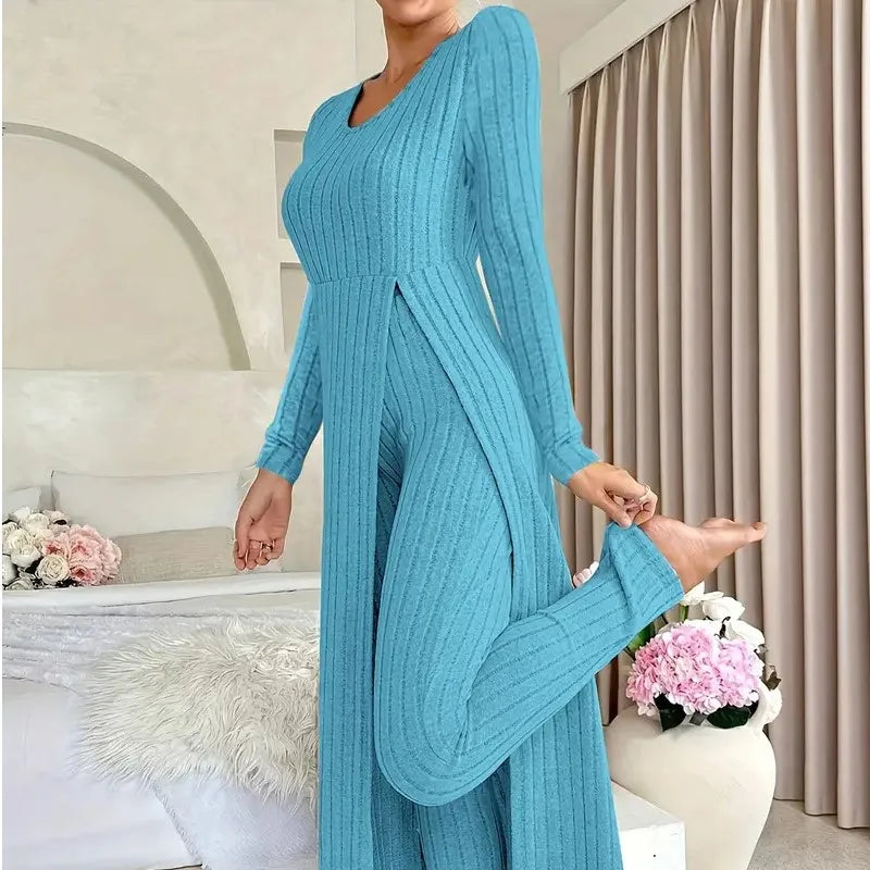 Soraya Ribbed Lounge Two Piece Set