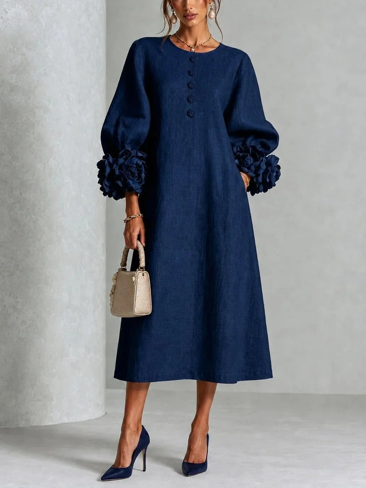 Camila Lantern Sleeve Midi Dress