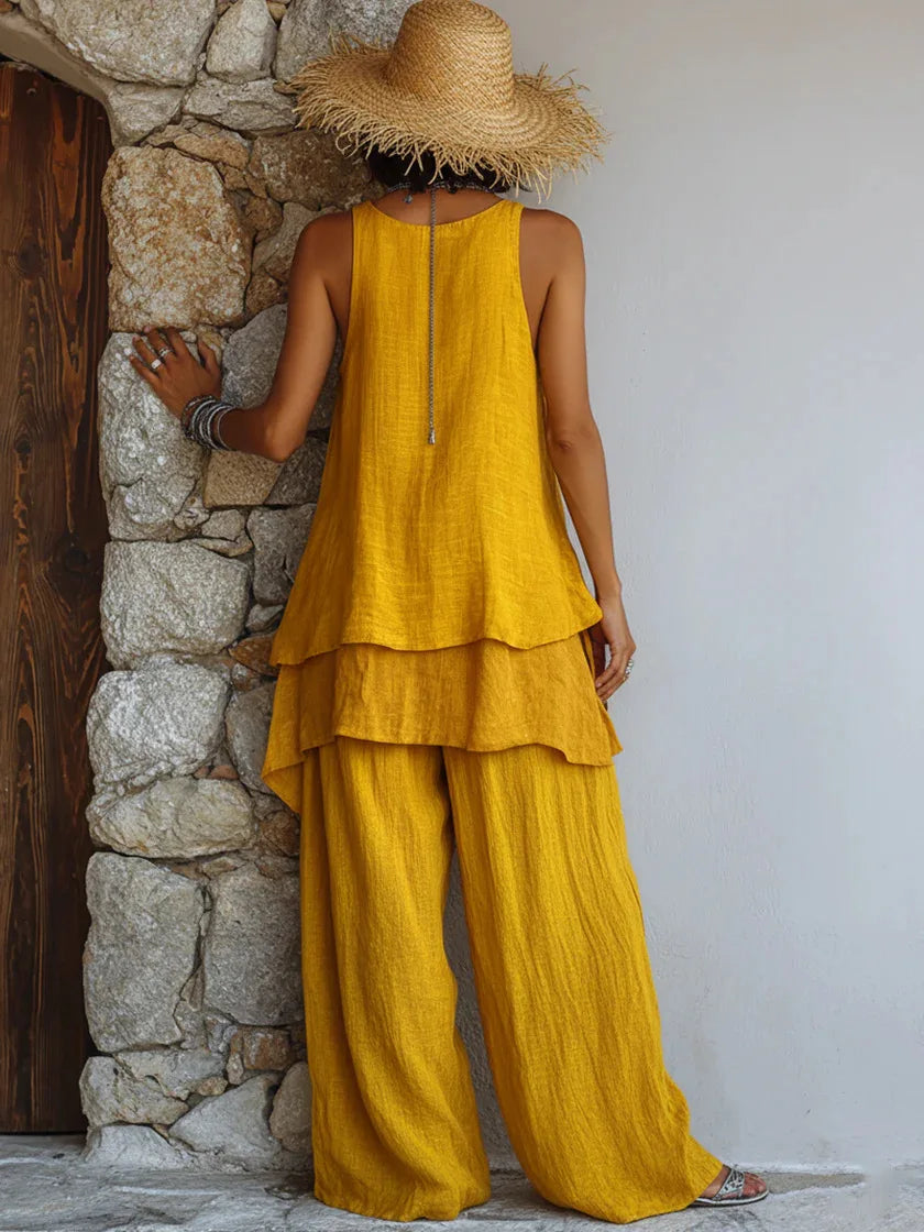 Joy Linen Blend Loose Pants Set