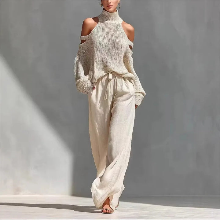 Simone Cutout Shoulder Sweater Set