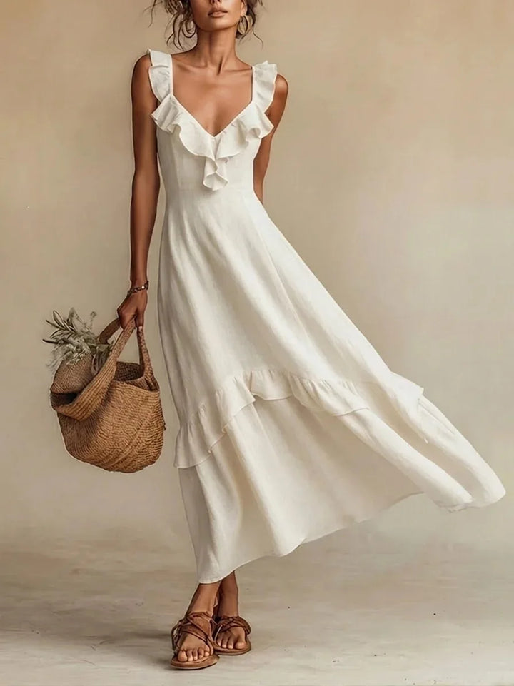 Zarina Flowing Ruffle Maxi Dress