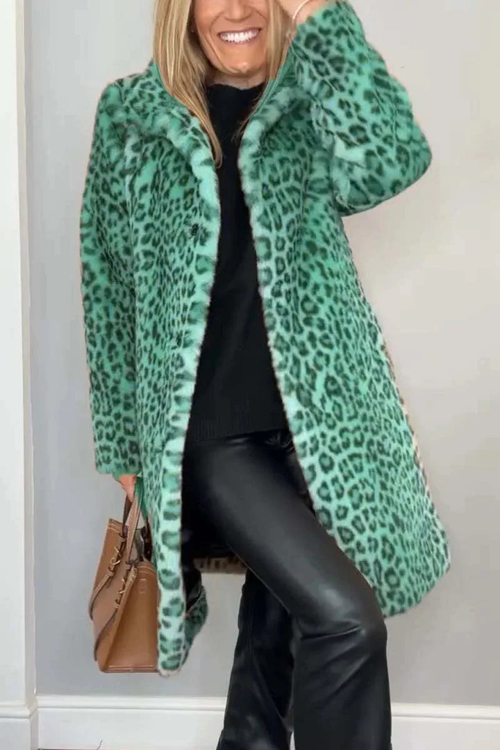 Adair Turn Down Leopard Coat