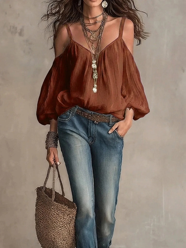 Elena Off Shoulder Boho Blouse