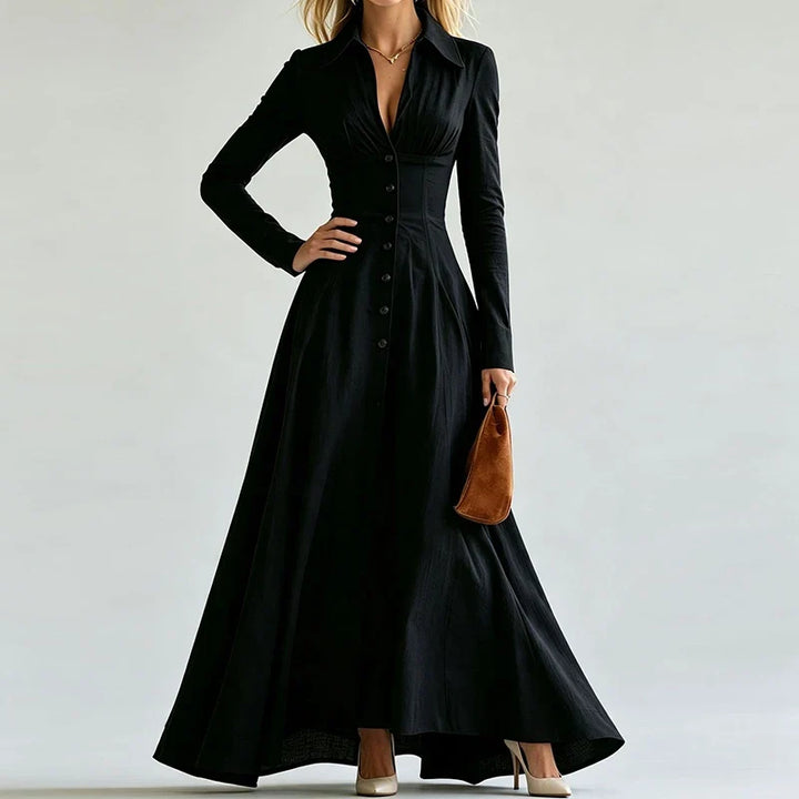 Adeline Button Front Maxi Dress