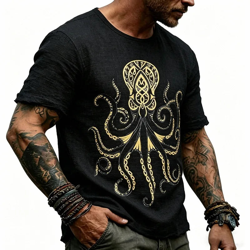 William Octopus Print T Shirt