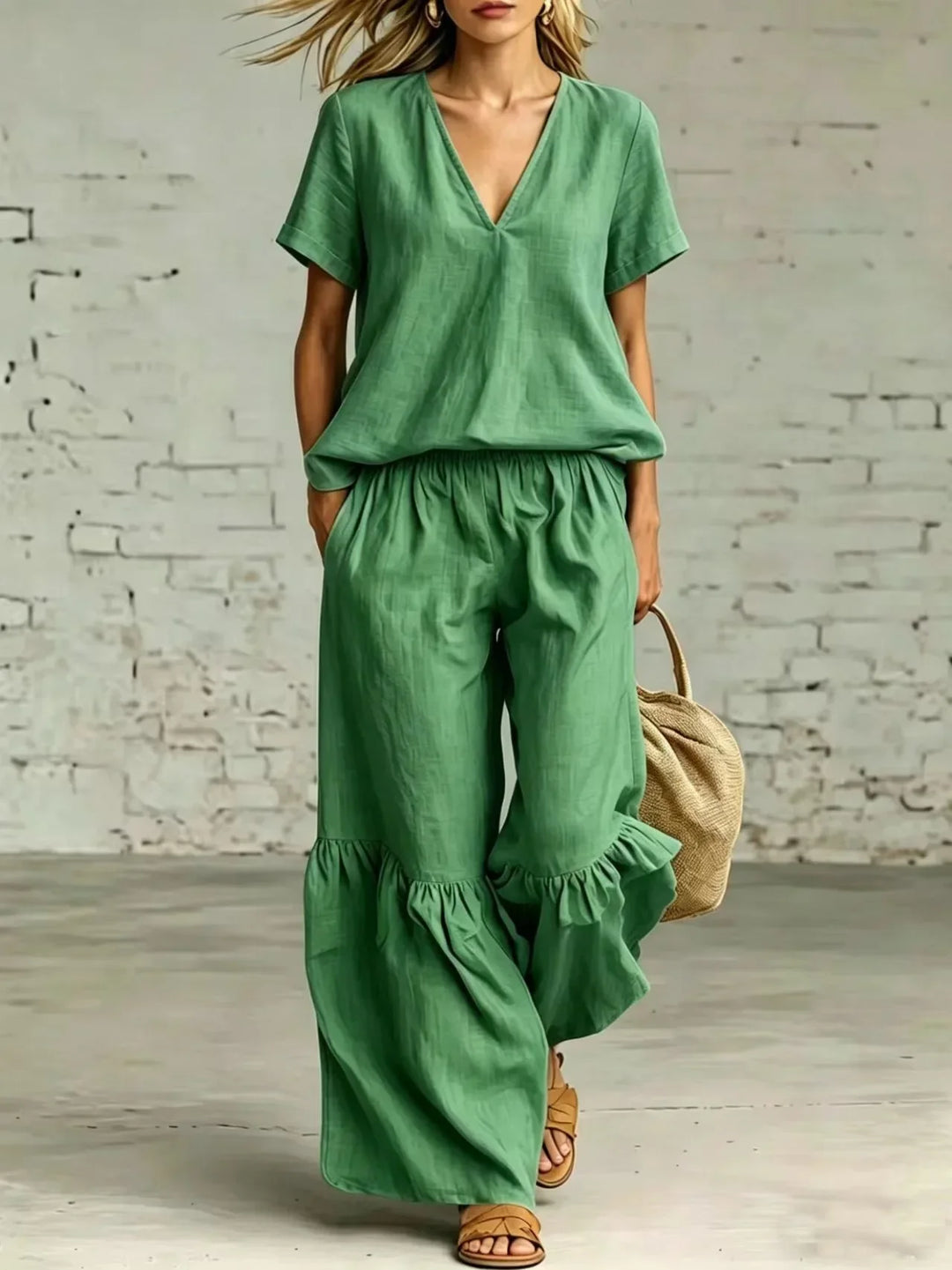 Iris Ruffle Hem Two-Piece Set