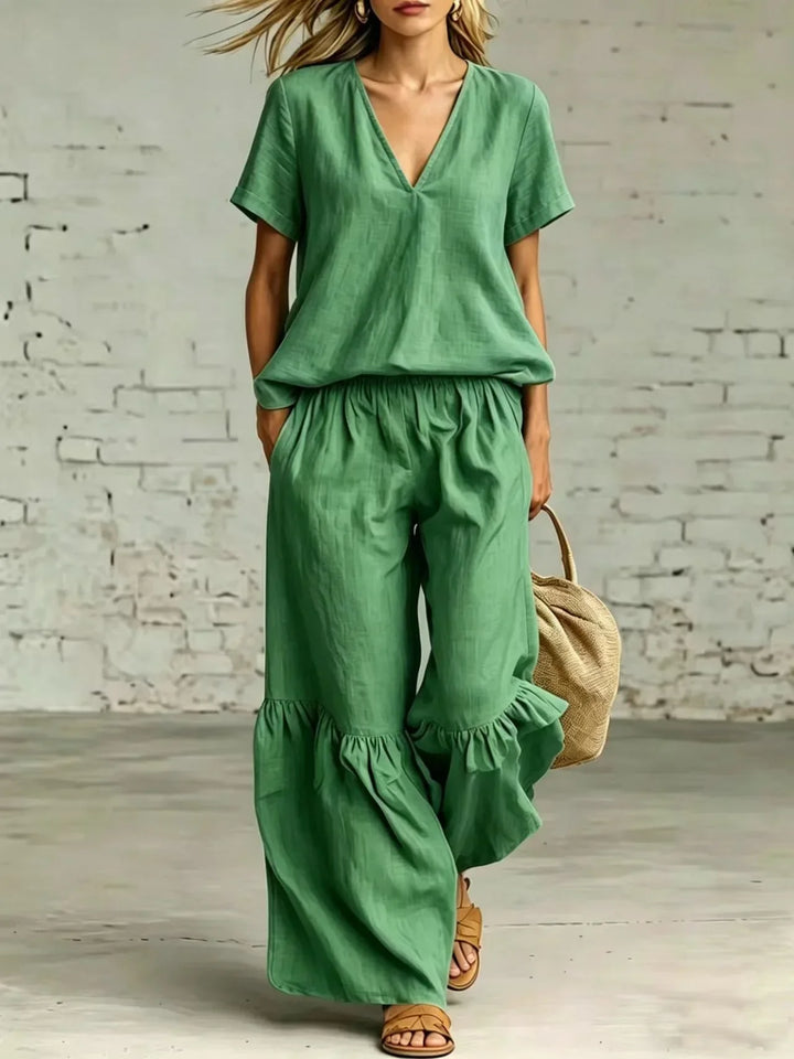 Iris Ruffle Hem Two-Piece Set