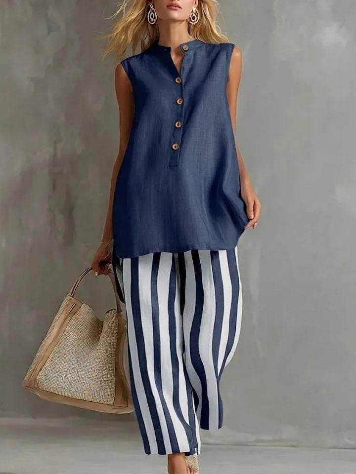 Danna Striped Wide Leg Set