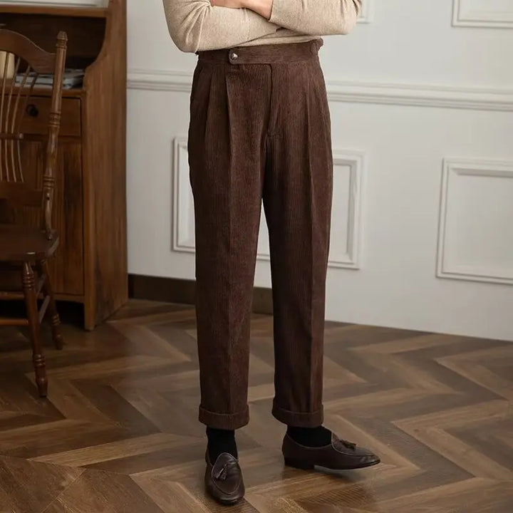 Alaric Pleated Corduroy Trousers