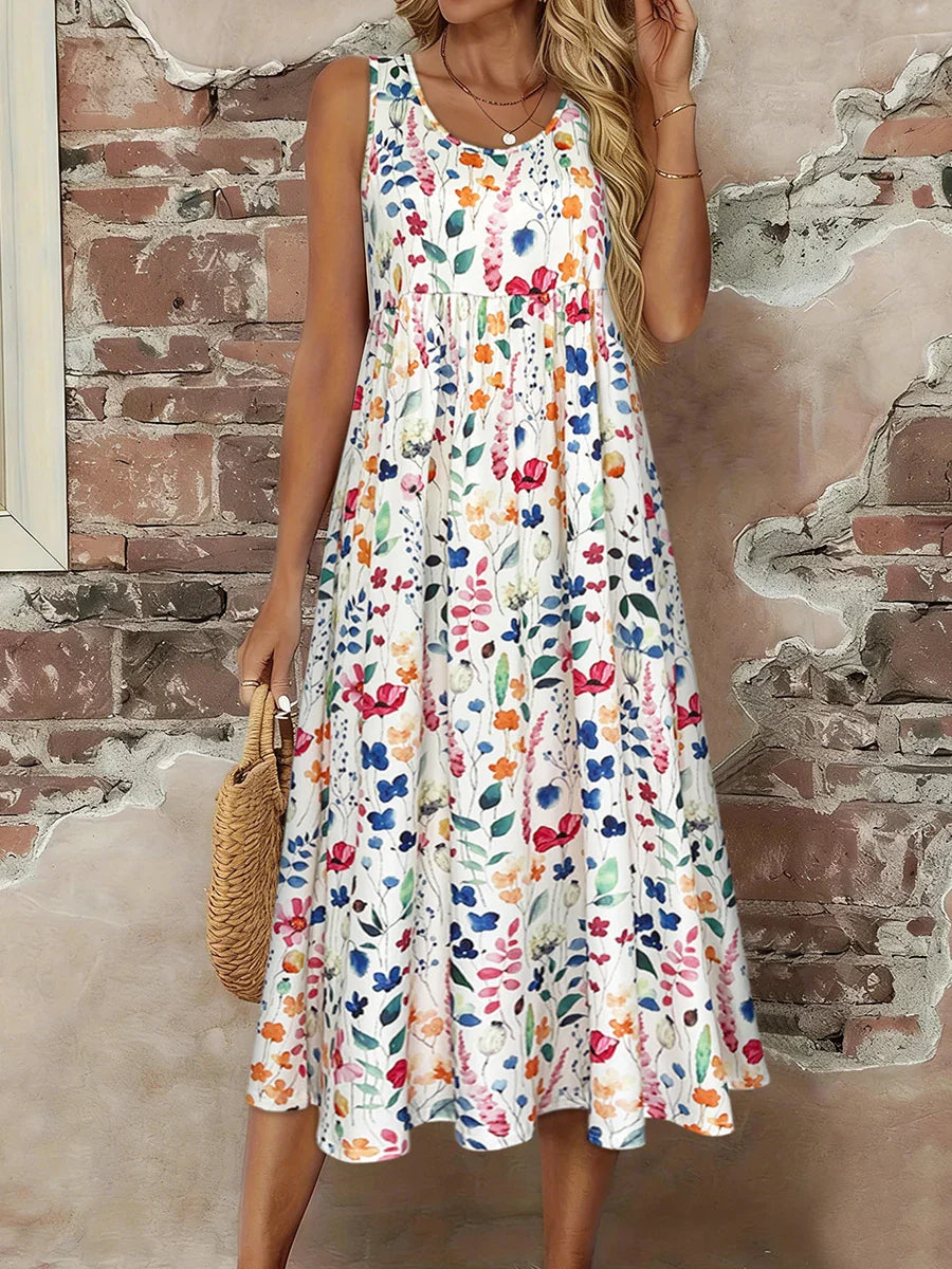 Carina Floral Sleeveless Midi Dress