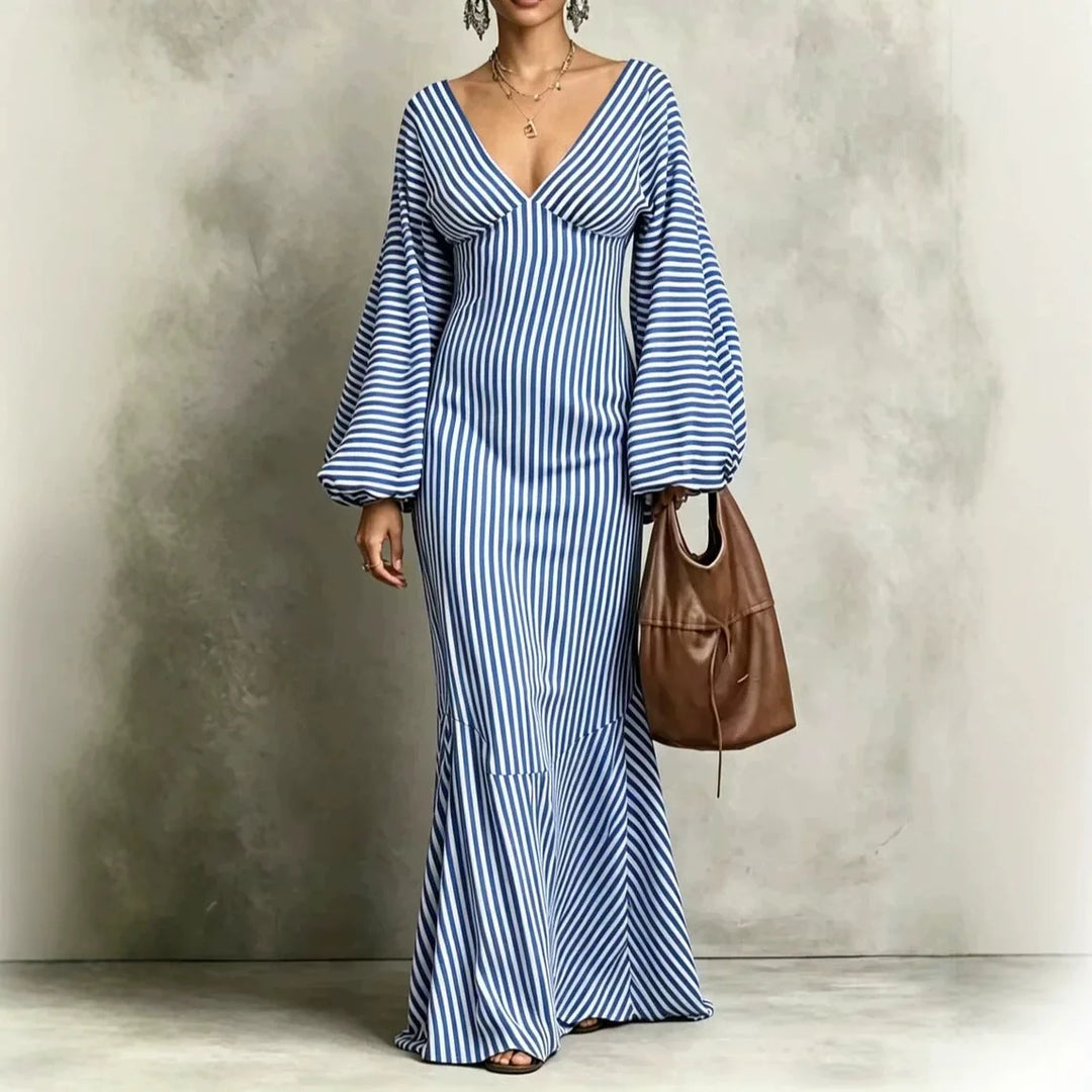 Antonia Lantern Sleeve Maxi Dress