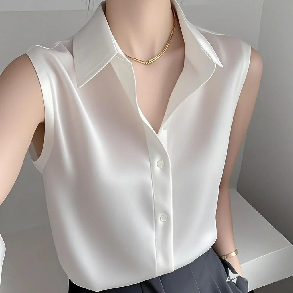 Alyssa Satin Sleeveless Blouse