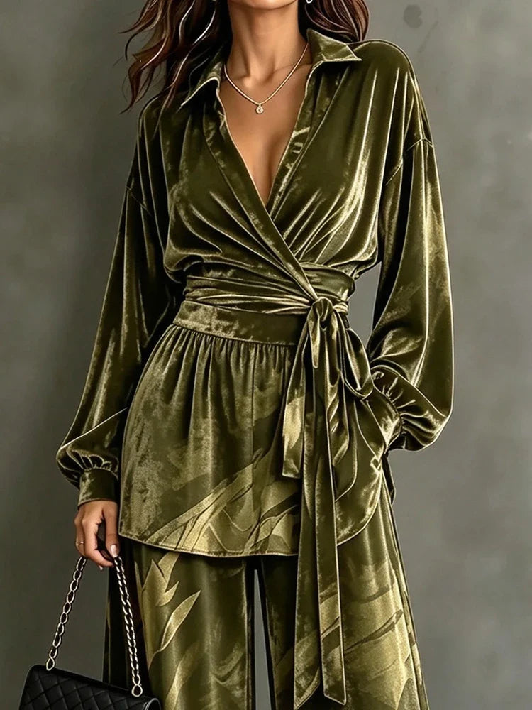 Oriella Velvet Wrap Front Set