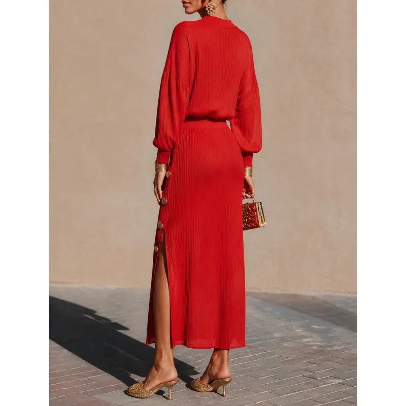 Theodora Balloon Sleeve Sweater Dress