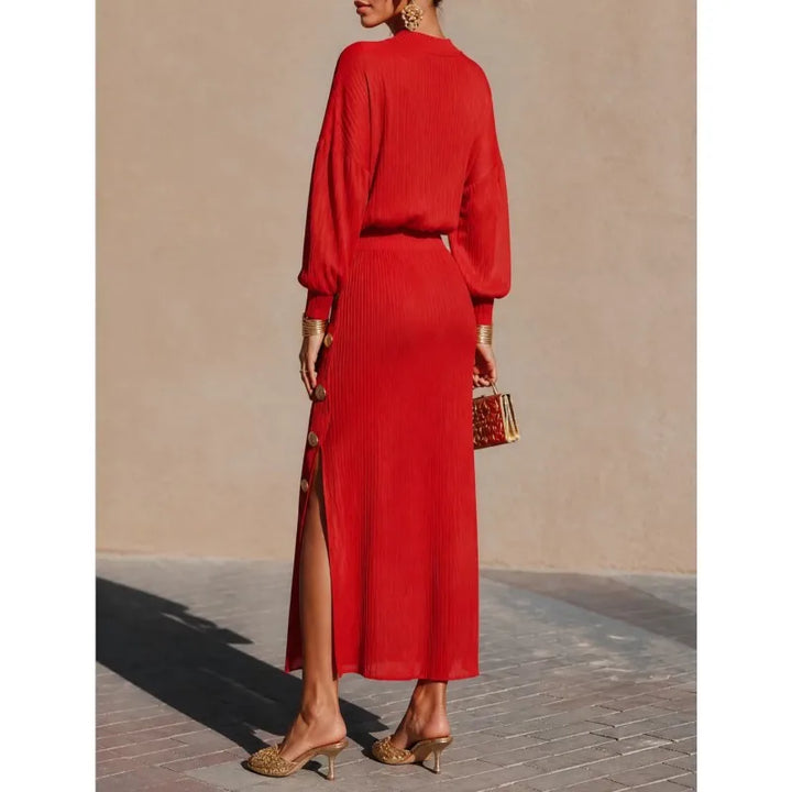 Theodora Balloon Sleeve Sweater Dress