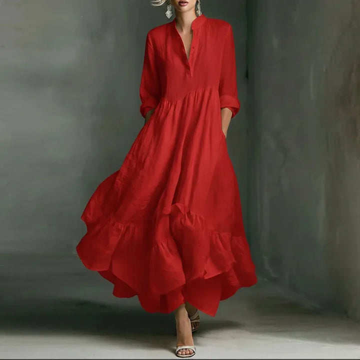 Kayla Ruffle Hem Maxi Dress