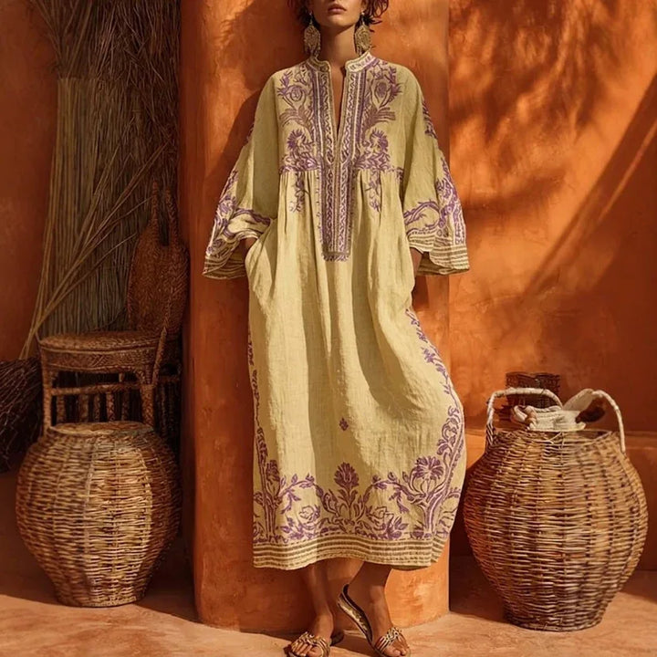 Florina Bohemian Short Sleeve Maxi Dress