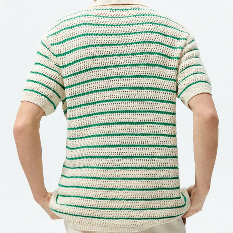 Mason Striped Knit Polo