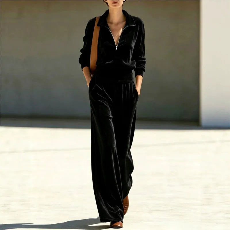Bellamy Velvet Half Zip Tracksuit