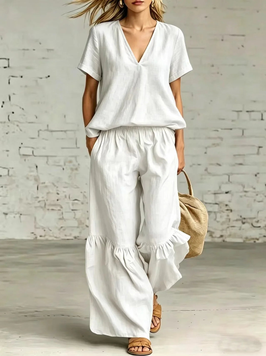 Iris Ruffle Hem Two-Piece Set