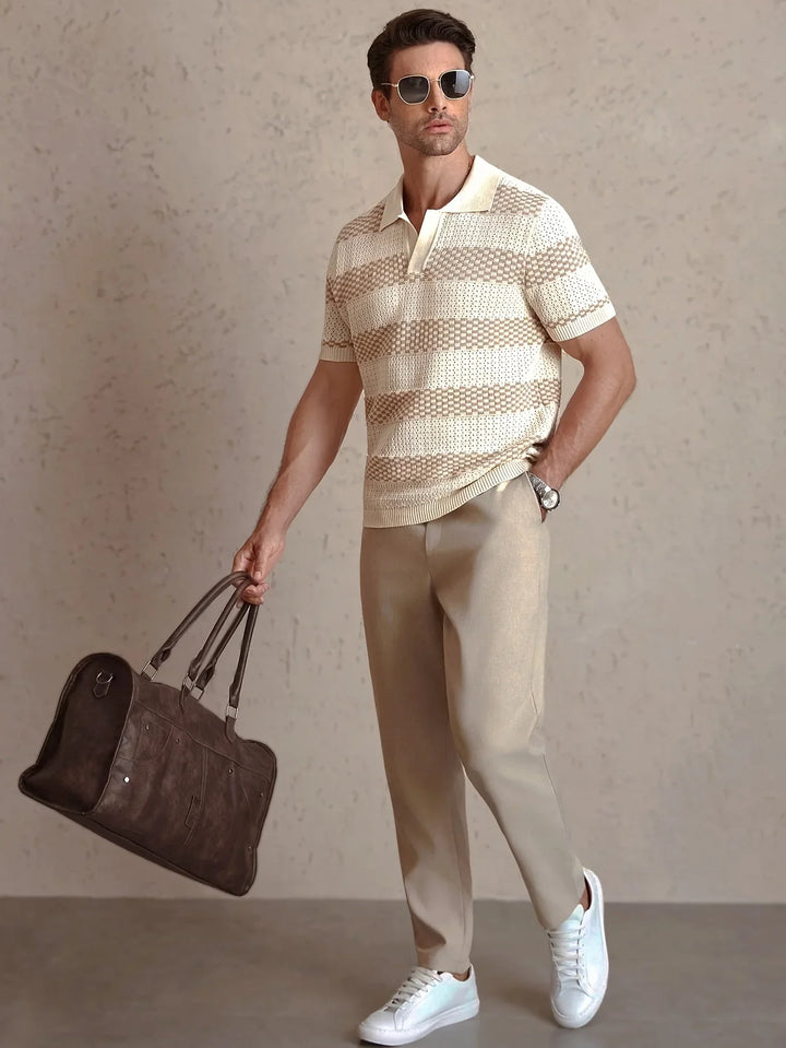 Tom Striped Knit Polo Shirt