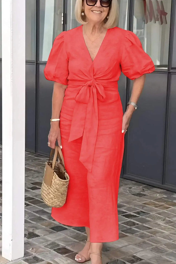 Vivienne Relaxed Tie Waist Midi Dress