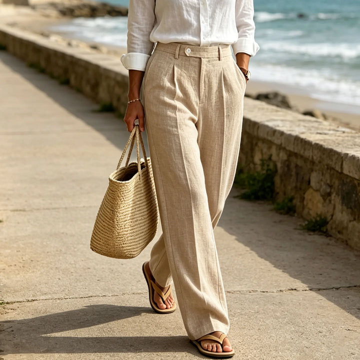 Mason Straight Leg Linen Trousers