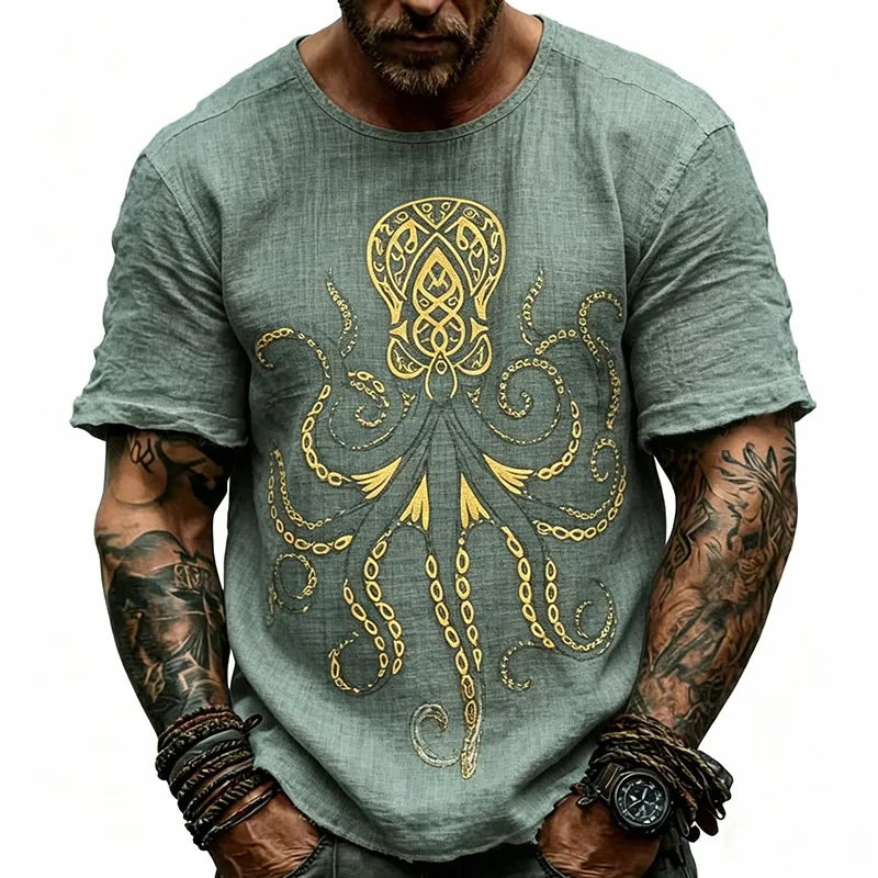 William Octopus Print T Shirt