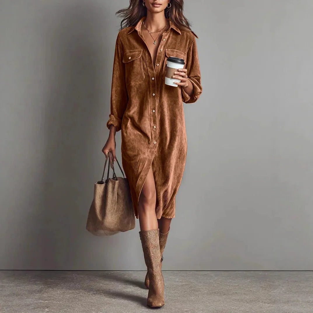 Brenda Corduroy Midi Dress