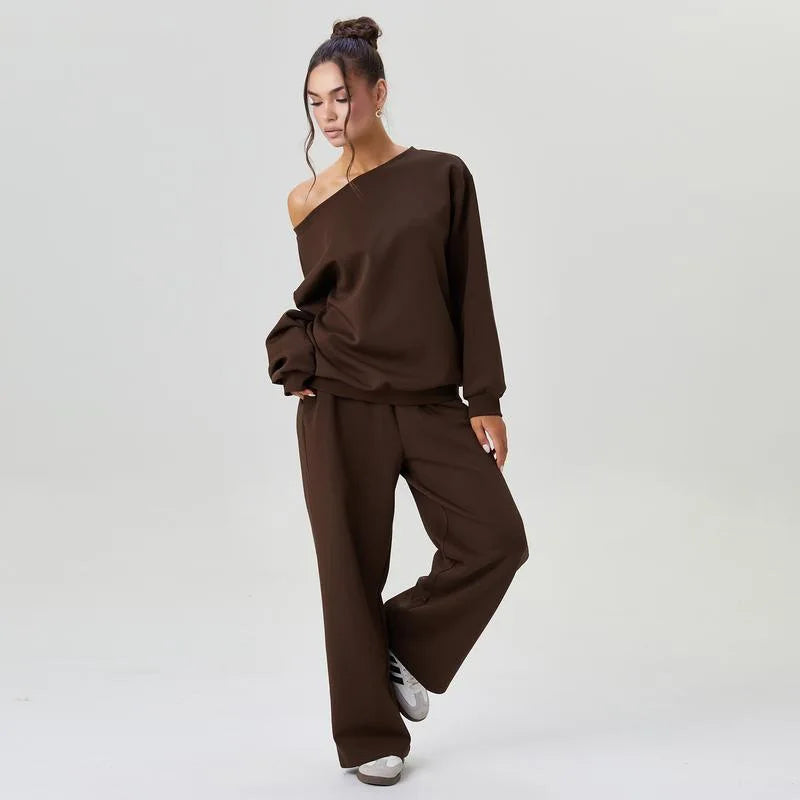 Delphine Off Shoulder Tracksuit Set