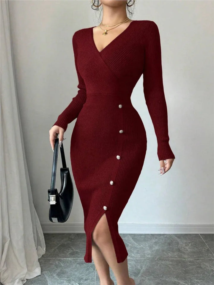 Celestine Ribbed Knit Dress