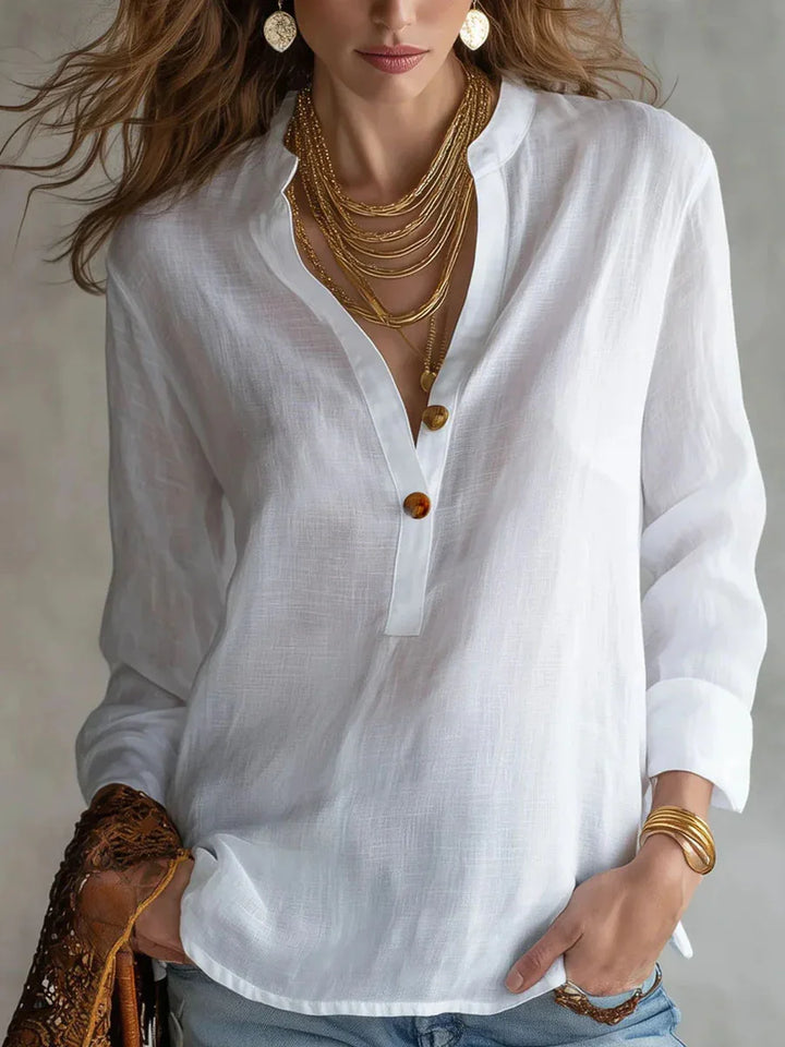 Krista Breathable Linen Blend Blouse