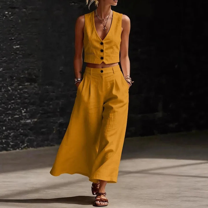 Nicole Linen Blend Two Piece Set