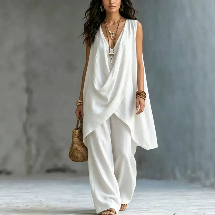 Celestia Draped Linen Set