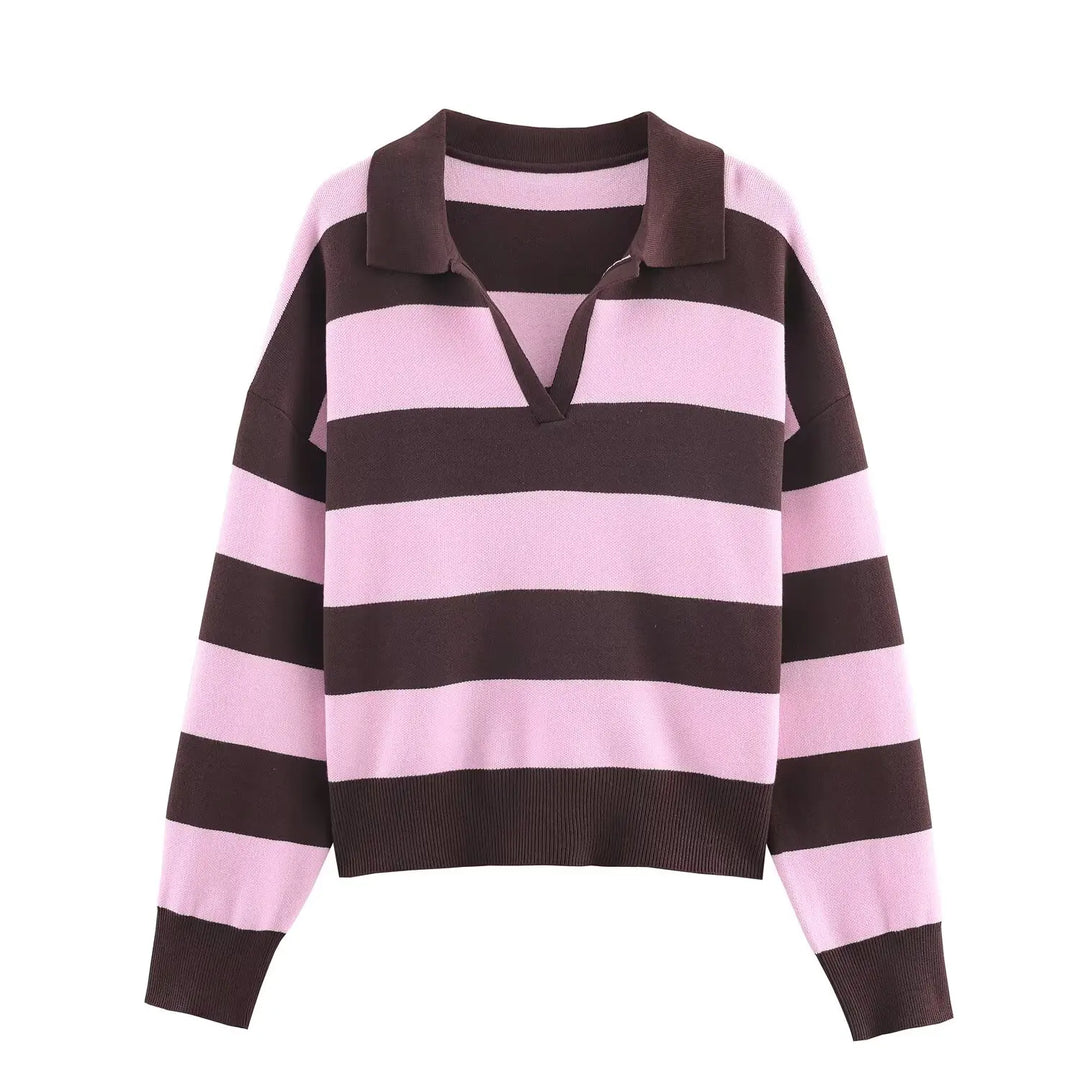 Theodora Johnny Collar Polo Sweater