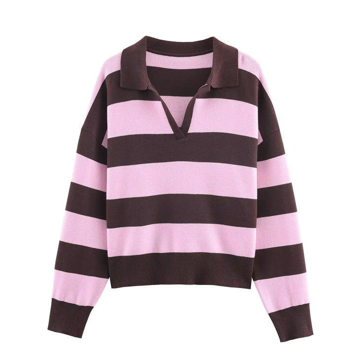 Theodora Johnny Collar Polo Sweater