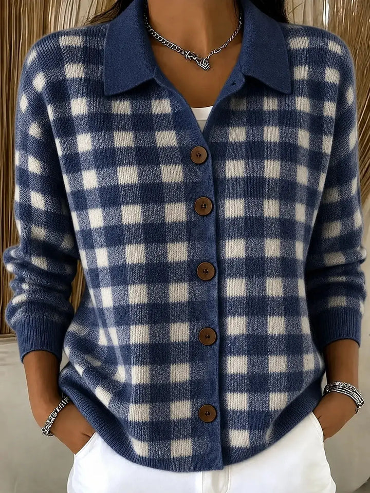 Margaux Plaid Button Cardigan