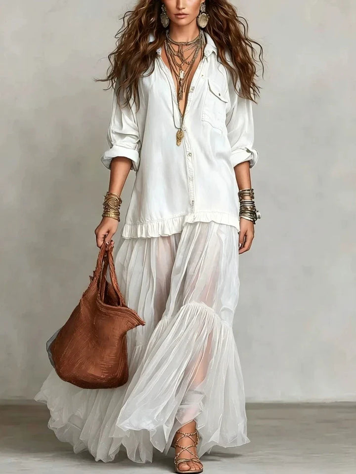 Carla Flowy Denim Maxi Dress