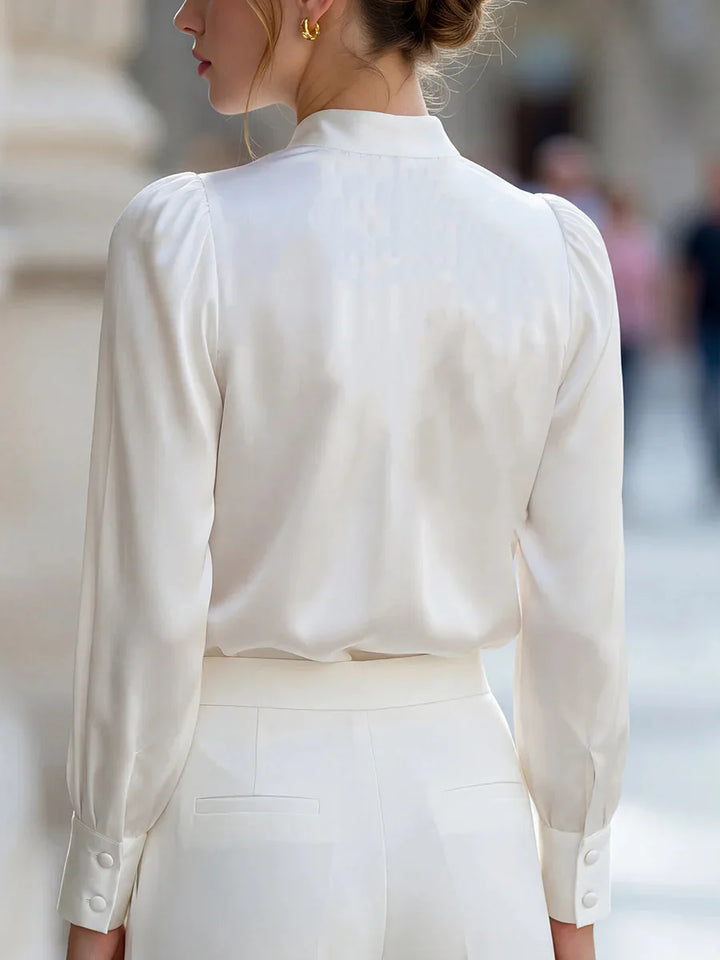 Emery Lightweight Stand Collar Blouse