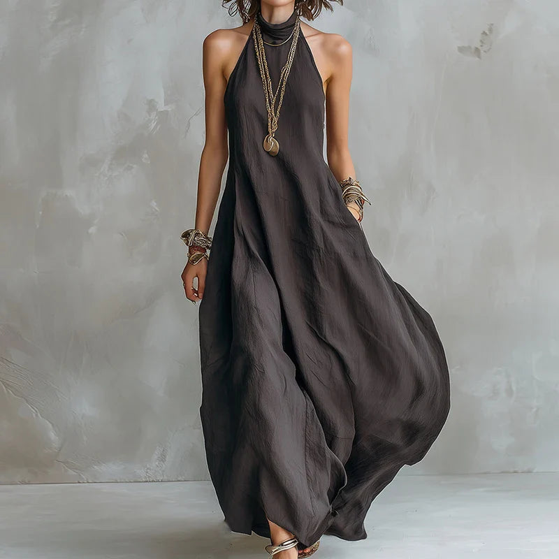 Brenna Halter Flowy Maxi Dress