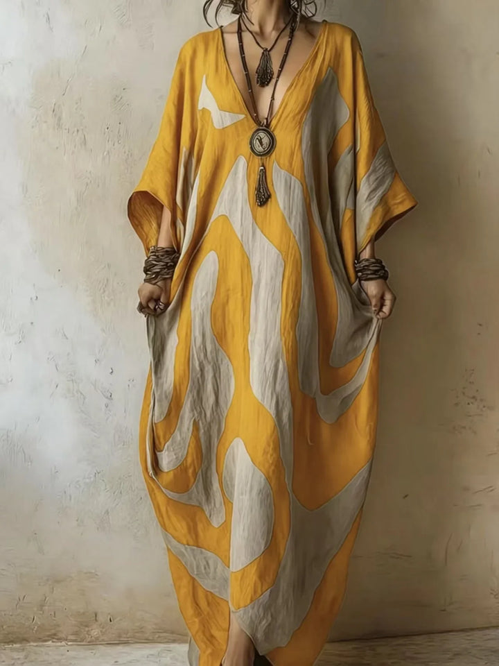Dayana Abstract Print Maxi Dress
