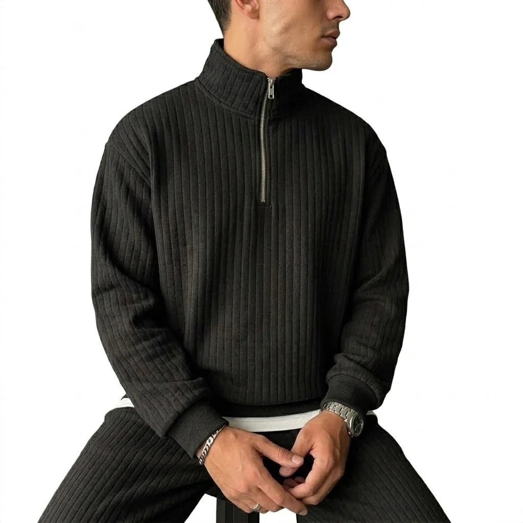 Griffin Ribbed Half Zip Pullover