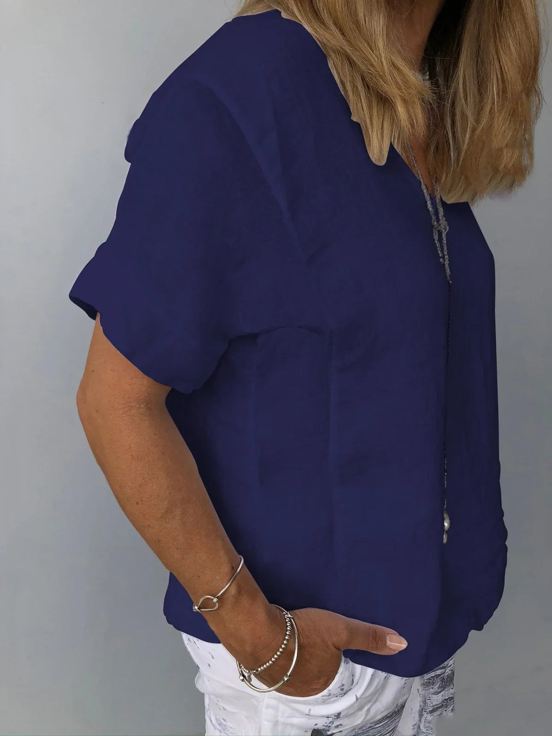 Emilia Botanical Linen Blouse