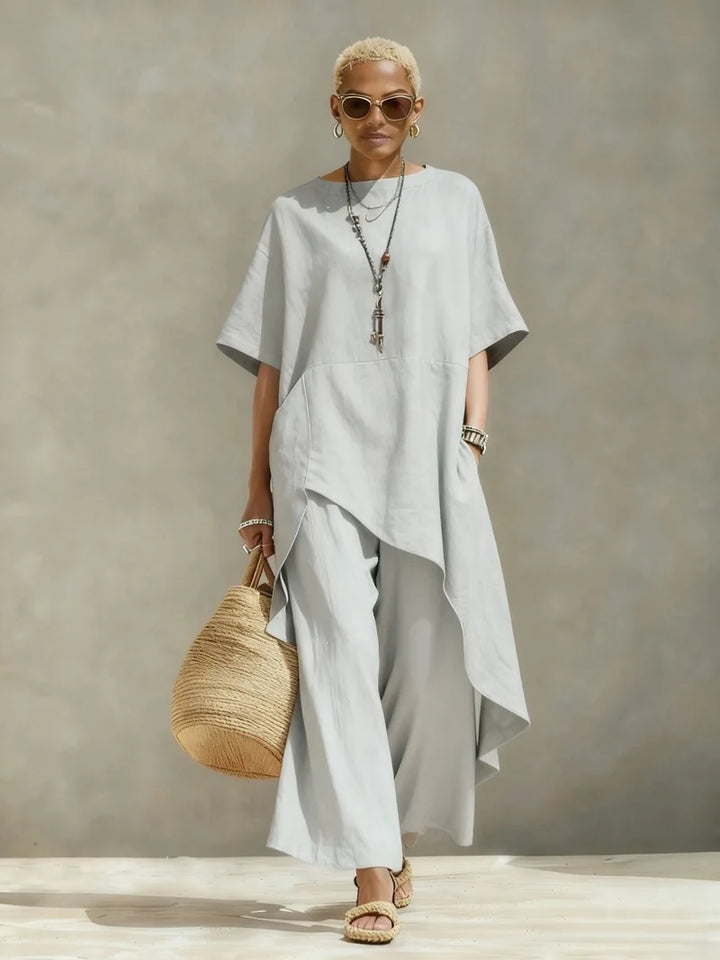 Selvin Relaxed Fit Asymmetrical Top Set