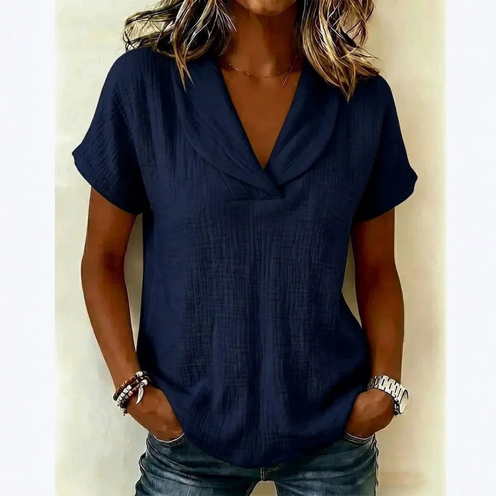 Zara Relaxed V Neck Blouse