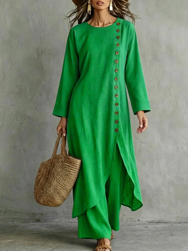 Verity Asymmetric Button Placket Set