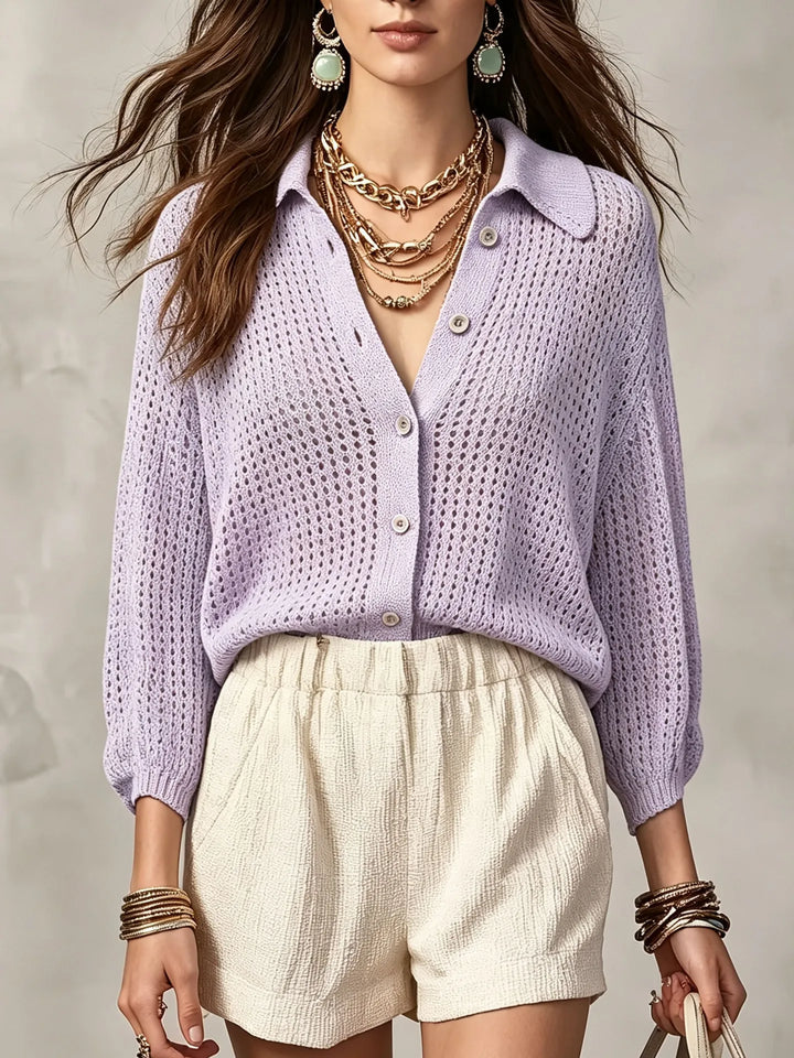Adalyn Open Crochet Knit Cardigan