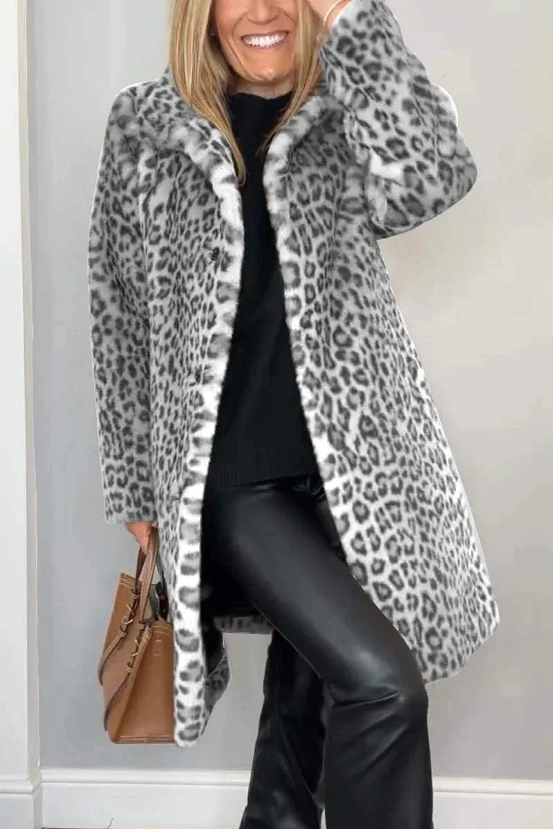 Adair Turn Down Leopard Coat