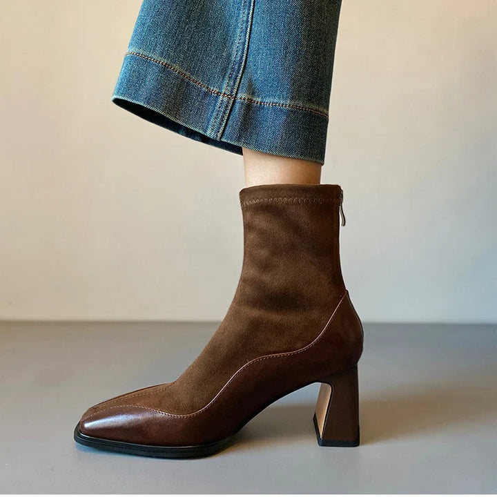 Petronella Square Toe Boots